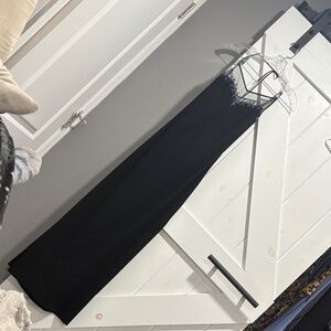 Vintage Reggio Black  Halter Gown with Mesh and Beaded Neckline